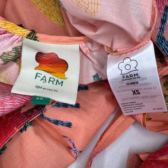 Farm Rio Tropical Dress Midi Maxi Fit & Flare Straps Tiered Ruffles XS. - Picture 12 of 13